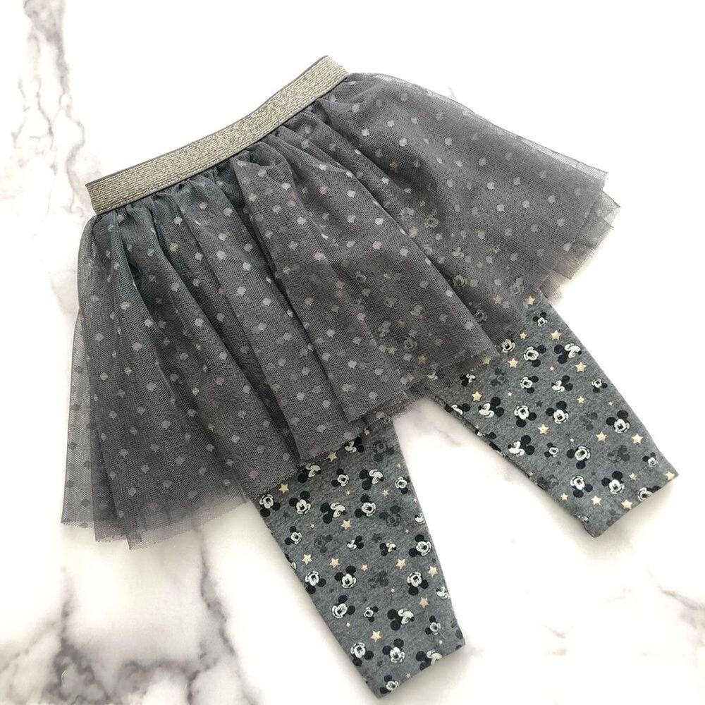 Disney Mickey Mouse leggings polka dot tutu gray